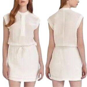 James Perse Dress Small Light Taupe Drawstring Waist